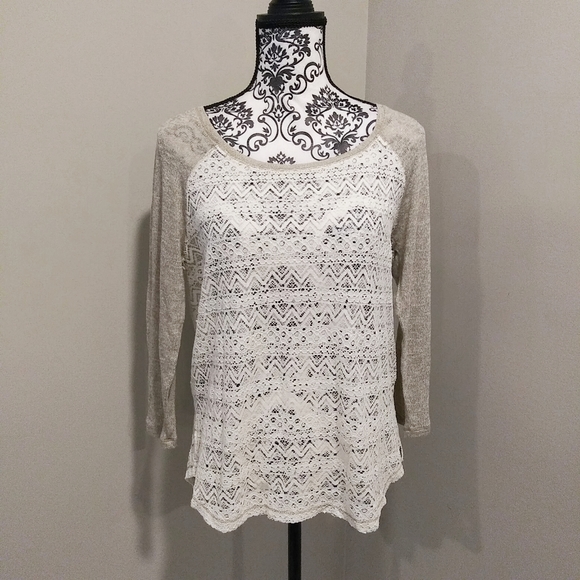 Maurices Tops - 🌞3/$25🌞 Maurices Scoopneck Trasparent Lace Tee